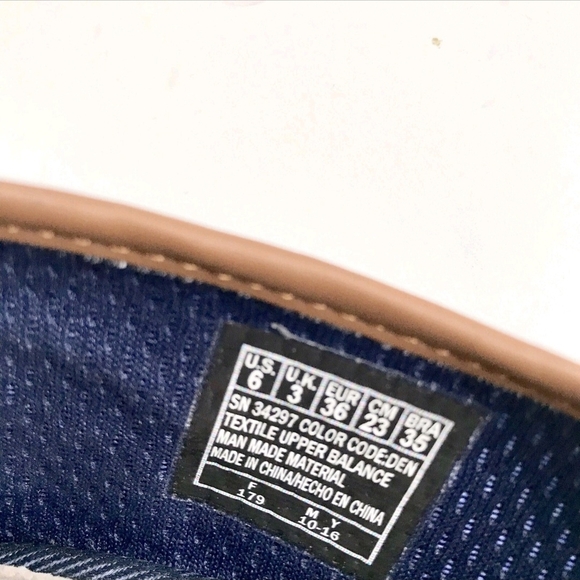 Sketchers BOBS Chambray Blue Canvas Flat Shoes Memory Foam Leather Insole 6 - Picture 7 of 9